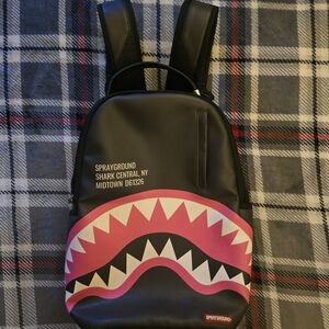 Sprayground Black and Pink Shark Backpack
